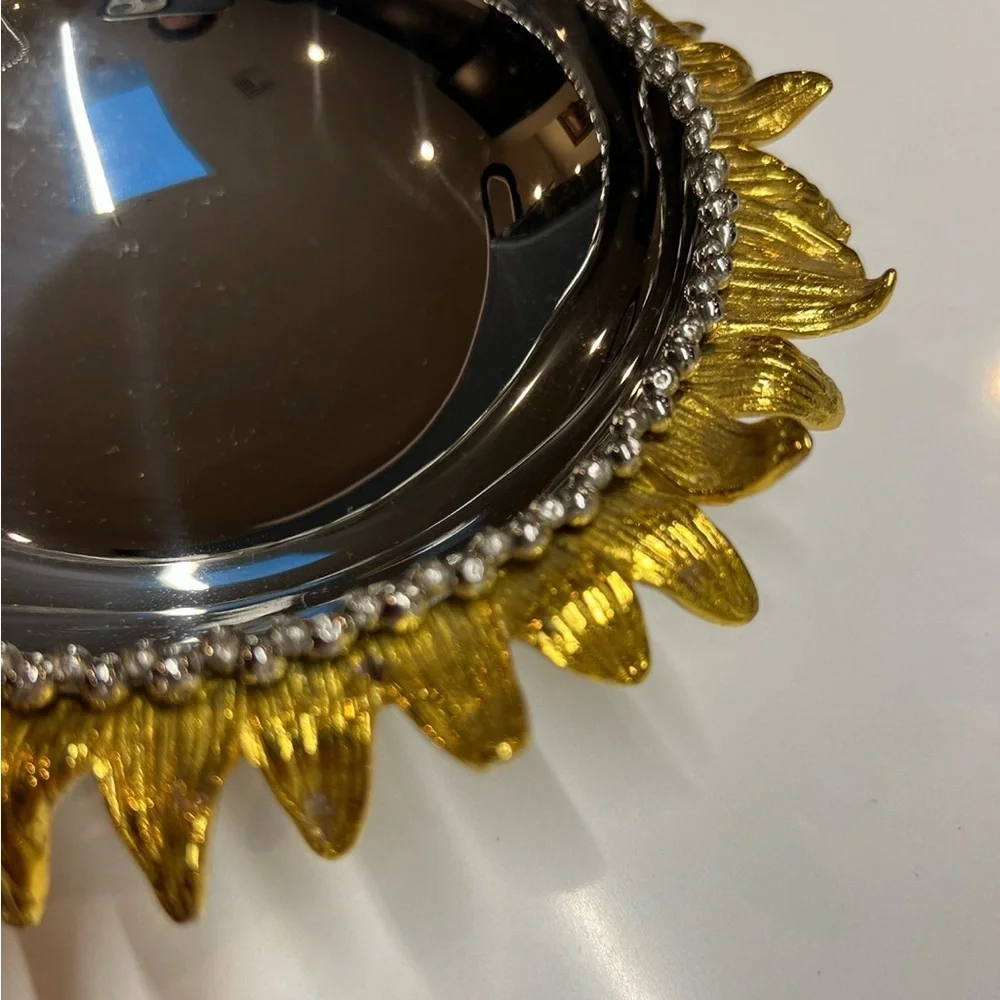 Michael Aram Silver and Gold Sunburst Decorative DishBowl - Picture 6 of 8